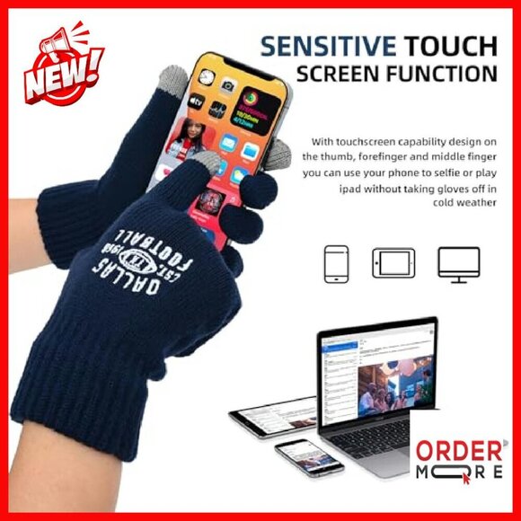 Vintage Skull Cap Knit Beanie with Touchscreen Gloves Winter Set main image 5